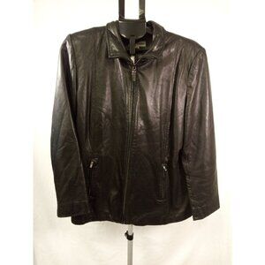 Boston Harbour Women's Black 100% Leather Jacket Size XL